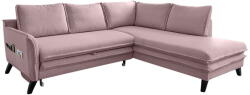 Miuform Charming Charlie L púderrózsaszín kinyitható sarokkanapé, jobb oldali - Miuform