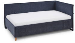 meise.möbel Sötétkék kárpitozott ágyneműtartós sarok gyerekágy ágyráccsal 120x200 cm Fun - Meise Möbel