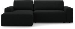 Micadoni Fekete buklé kinyitható sarokkanapé (bal oldali) Jodie - Micadoni Home