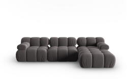 Micadoni Sötétszürke bársony kanapé 285 cm Bellis - Micadoni Home