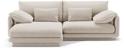 Micadoni Fehér bársony sarokkanapé (bal oldali-heverő résszel) Torino - Micadoni - bonami - 743 742 Ft