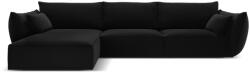 Mazzini Sofas Fekete bársony sarokkanapé (bal oldali-heverő résszel) Vanda - Mazzini Sofas - bonami - 747 130 Ft
