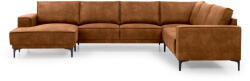 Scandic Konyakbarna bőrutánzat sarokkanapé (bal oldali-"U" alakú) Copenhagen - Scandic