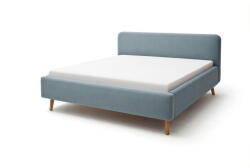 meise.möbel Szürkéskék kárpitozott franciaágy ágyrács nélkül 160x200 cm Mattis - Meise Möbel