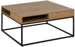 Actona Sötét natúr színű dohányzóasztal tölgyfa dekoros asztallappal 80x80 cm Willford - Actona