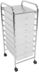 Premier Housewares Fehér-ezüstszínű műanyag gurulós polcos állvány 33x83 cm - Premier Housewares