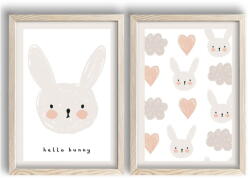 Wallity Gyerek kép készlet 2 db-os 38x53 cm Hello Bunny - Wallity