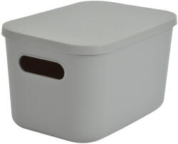 Homéa Szürke fedeles műanyag tárolódoboz 24, 5x18x15 cm - Homéa