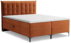 Makamii Terrakotta színű ágyneműtartós boxspring ágy 160x200 cm Mikana - Makamii