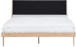 GAZZDA Fekete-natúr színű tölgyfa franciaágy 160x200 cm Fawn - Gazzda