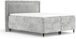 Maison de Reve Világosszürke ágyneműtartós boxspring ágy 200x200 cm Voyage - Maison de Rêve