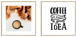 knor Kép szett 2 db-os 20x20 cm Coffee - knor