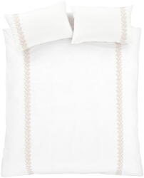 Bianca Fehér-bézs kétszemélyes pamut ágyneműhuzat 200x200 cm Embroidery Leaf - Bianca