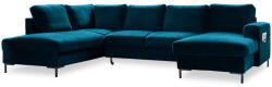 Miuform Petróleumkék bársony kinyitható sarokkanapé (bal oldali) Lofty Lilly - Miuform