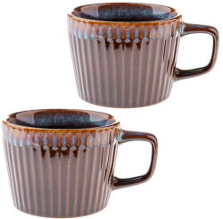 Dakls Kék-barna kőedény bögre szett 2 db-os cappucinóhoz 190 ml Tone - Dakls