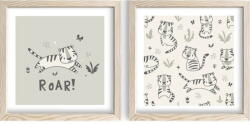 Wallity Gyerek kép készlet 2 db-os 33x33 cm Roar - Wallity