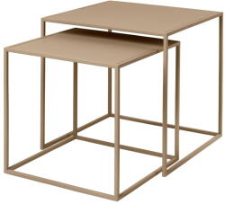 blomus Bézs fém dohányzóasztal szett 2 db-os 40x40 cm Fera - Blomus