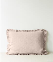 Linen Tales Világosbarna párnahuzat fodros szegéllyel, 50 x 60 cm - Linen Tales