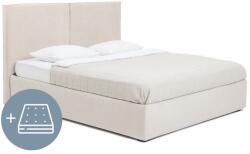 Bonami Bézs kárpitozott ágyneműtartós franciaágy matraccal, ágyráccsal 180x200 cm Thessa Bold - Bonami Selection