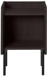 Bonami Selection Fekete éjjeliszekrény polcokkal, tölgyfa dekorral Wrap - Bonami Selection