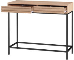 Støraa Natúr színű konzolasztal tölgyfa dekoros asztallappal 35x90 cm Celine - Støraa