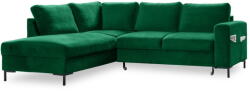 Miuform Sötétzöld bársony kinyitható sarokkanapé (bal oldali) Lofty Lilly - Miuform