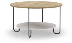 Marckeric Natúr színű kerek dohányzóasztal tölgyfa dekoros asztallappal ø 80 cm Tonka - Marckeric - bonami - 67 310 Ft