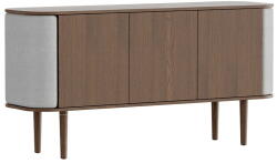 UMAGE Szürke-barna alacsony komód tölgyfa dekorral 150x75 cm Treasures - UMAGE