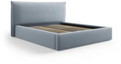 Milo Casa Világoskék kárpitozott ágyneműtartós franciaágy ágyráccsal 140x200 cm Elio - Milo Casa