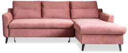 Miuform Stylish Stan rózsaszín kinyitható bársony sarokkanapé, jobb oldali - Miuform