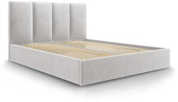 Mazzini Sofa Világosszürke kárpitozott franciaágy tárolóhellyel ágyráccsal 180x200 cm Juniper - Mazzini Beds