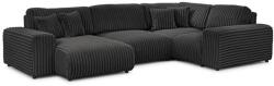 Ropez Sötétszürke kordbársony sarokkanapé (jobb oldali-U alakú) Justin - Ropez