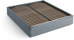 Micadoni Világoskék kárpitozott ágyneműtartós-ágytámla nélkül franciaágy ágyráccsal 160x200 cm Susan - Micadoni