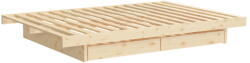Karup Design Natúr színű borovi fenyő franciaágy tárolóhellyel és ágyráccsal 160x200 cm Kanso - Karup Design