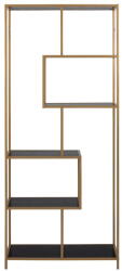 Actona Fekete-aranyszínű könyvespolc 77x185 cm Seaford - Actona