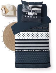 douceur d'intérieur Sötétkék egyszemélyes pamut ágyneműhuzat 140x200 cm States - douceur d'intérieur