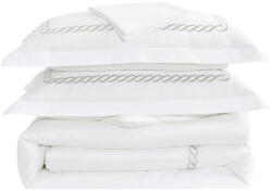 Mila Home Luxury Fehér hatrészes kétszemélyes-hosszabbított pamut-szatén ágyneműhuzat lepedővel 240x220 cm Whispered Serenity - Mila Home Luxury