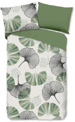 Good Morning Zöld-krémszínű egyszemélyes pamut ágyneműhuzat 140x200 cm - Good Morning