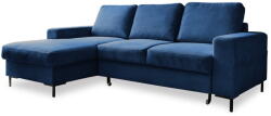 Miuform Sötétkék kordbársony kinyitható sarokkanapé (bal oldali) Lofty Lilly - Miuform - bonami - 435 992 Ft