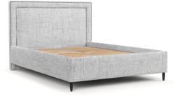 Maison de Reve Világosszürke kárpitozott ágyneműtartós franciaágy ágyráccsal 160x200 cm Baleine - Maison de Rêve