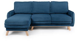 Bonami Selection Kék kordbársony kinyitható sarokkanapé (variálható) Tori - Bonami Selection