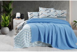 Mila Home Kék pamut ágytakaró 220x240 cm Waffle - Mila Home