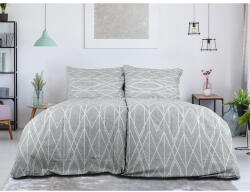 B. E. S Szürke egyszemélyes krepp ágyneműhuzat 140x200 cm Gray Stripes - B. E. S