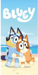 Jerry Fabrics Kék-bézs pamut gyerek fürdőlepedő 70x140 cm Bluey "Beach" - Jerry Fabrics