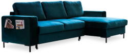 Miuform Petróleumkék bársony kinyitható sarokkanapé (jobb oldali) Lofty Lilly - Miuform - bonami - 388 442 Ft