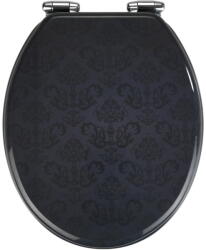 WENKO Bellevue sötétszürke WC-ülőke, könnyen lecsukható, 42, 5 x 35, 5 cm - Wenko