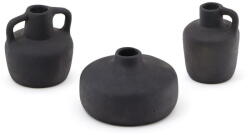 Kave Home Fekete terrakotta váza készlet 3 db-os (magasság 6 cm) Sofra - Kave Home