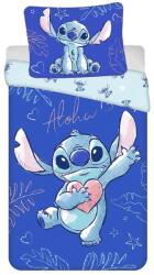 Jerry Fabrics Kék egyszemélyes pamut gyerek ágyneműhuzat 140x200 cm Lilo & Stitch "Aloha" - Jerry Fabrics
