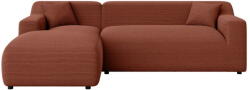 Ropez Téglavörös kordbársony sarokkanapé (bal oldali-heverő résszel) Martin - Ropez