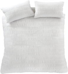 Catherine Lansfield Fehér kétszemélyes-hosszabbított krepp ágyneműhuzat 230x220 cm Seersucker - Catherine Lansfield